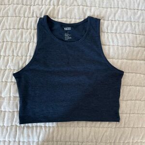 Girlfriend Dark Blue Sleeveless Crop Top